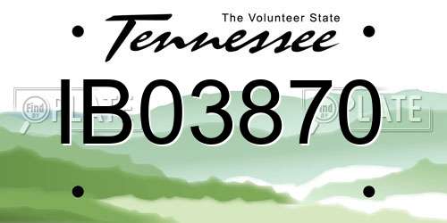 IB03870 Tennessee License Plate