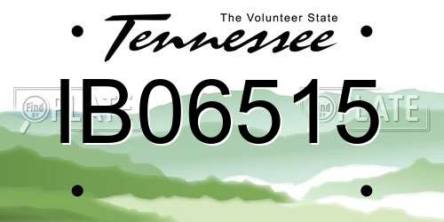 IB06515 Tennessee License Plate