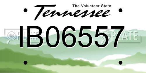 IB06557 Tennessee License Plate