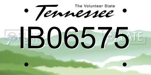 IB06575 Tennessee License Plate