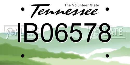 IB06578 Tennessee License Plate
