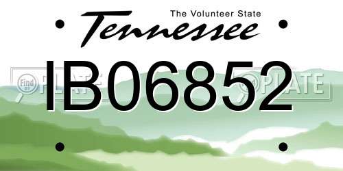 IB06852 Tennessee License Plate