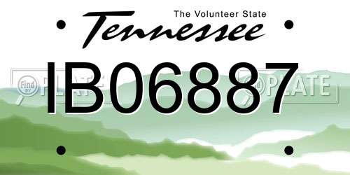 IB06887 Tennessee License Plate