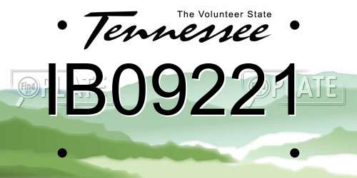 IB09221 Tennessee License Plate