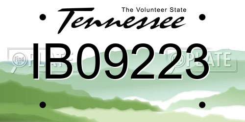 IB09223 Tennessee License Plate