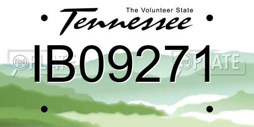 IB09271 Tennessee License Plate