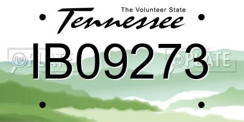 IB09273 Tennessee License Plate