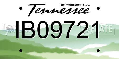 IB09721 Tennessee License Plate