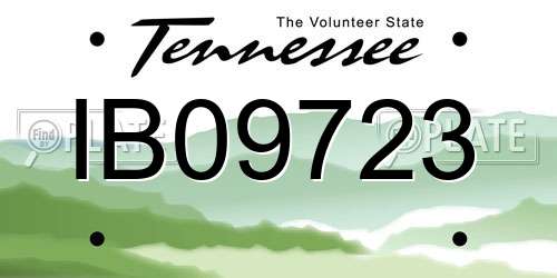 IB09723 Tennessee License Plate