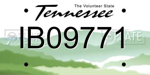 IB09771 Tennessee License Plate