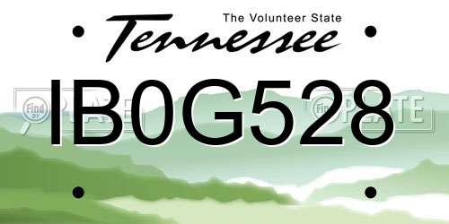 IB0G528 Tennessee License Plate