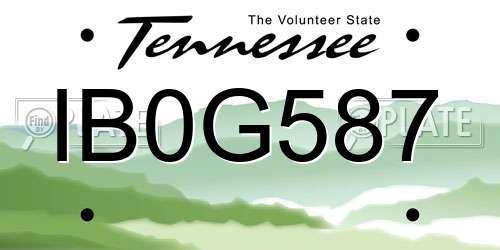 IB0G587 Tennessee License Plate