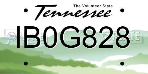 IB0G828 Tennessee License Plate