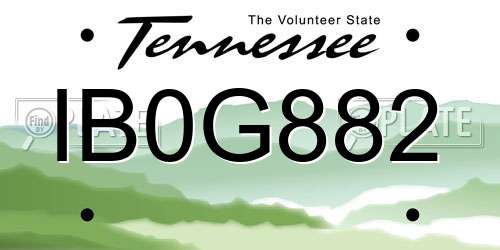 IB0G882 Tennessee License Plate