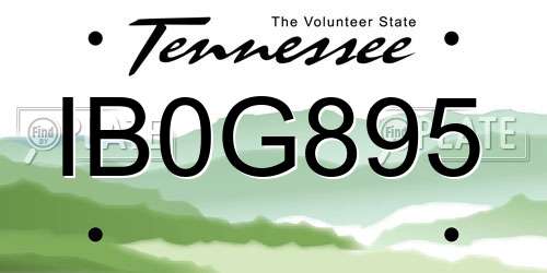 IB0G895 Tennessee License Plate