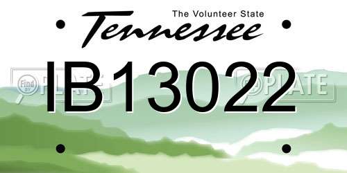IB13022 Tennessee License Plate