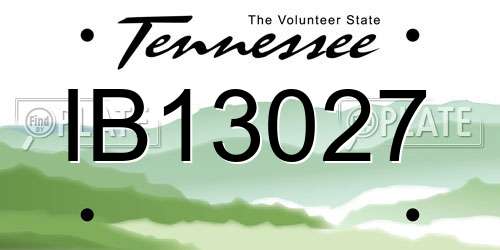 IB13027 Tennessee License Plate