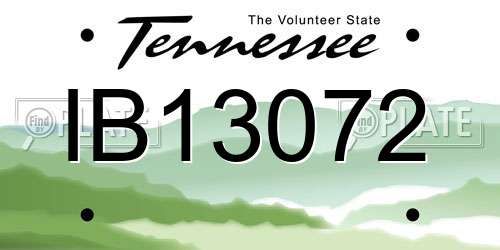 IB13072 Tennessee License Plate