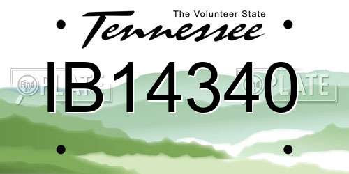 IB14340 Tennessee License Plate