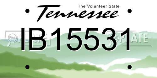 IB15531 Tennessee License Plate