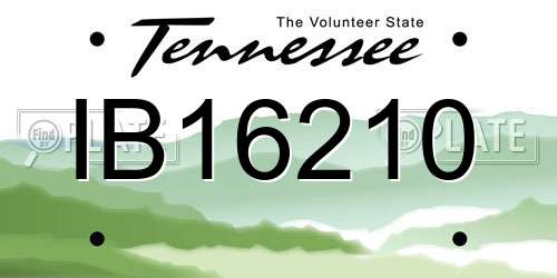 IB16210 Tennessee License Plate