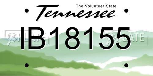 IB18155 Tennessee License Plate