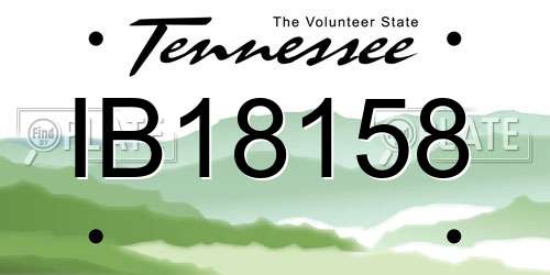IB18158 Tennessee License Plate