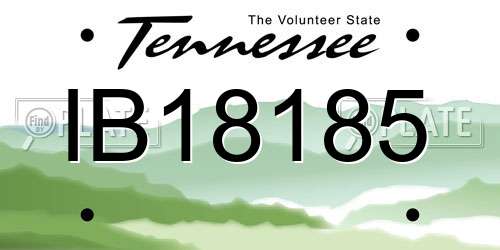 IB18185 Tennessee License Plate
