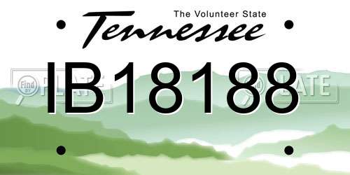 IB18188 Tennessee License Plate