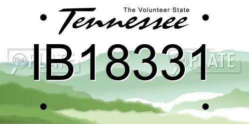 IB18331 Tennessee License Plate