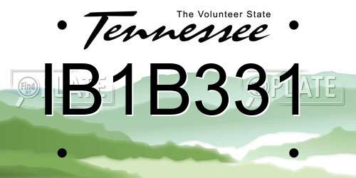 IB1B331 Tennessee License Plate