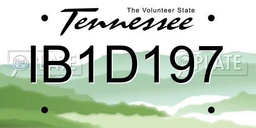 IB1D197 Tennessee License Plate