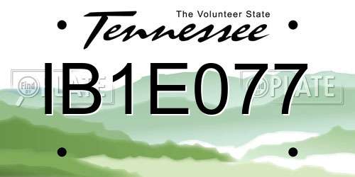 IB1E077 Tennessee License Plate