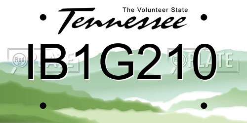 IB1G210 Tennessee License Plate