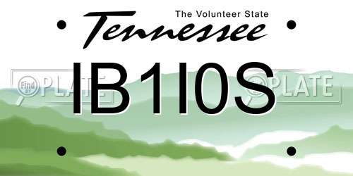 IB1I0S Tennessee License Plate
