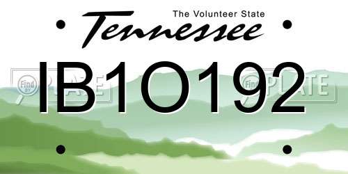 IB1O192 Tennessee License Plate