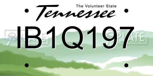 IB1Q197 Tennessee License Plate