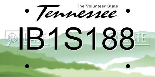 IB1S188 Tennessee License Plate