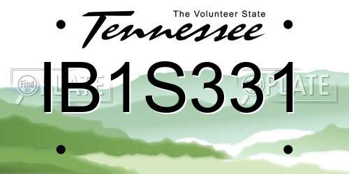 IB1S331 Tennessee License Plate