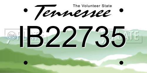 IB22735 Tennessee License Plate