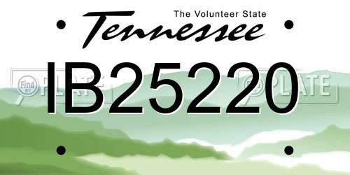 IB25220 Tennessee License Plate