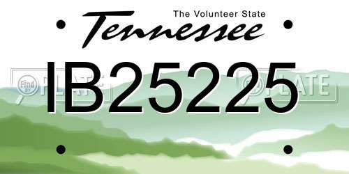 IB25225 Tennessee License Plate