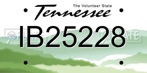 IB25228 Tennessee License Plate