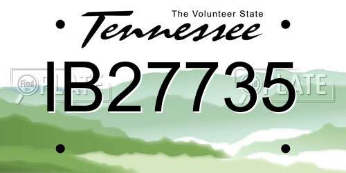 IB27735 Tennessee License Plate
