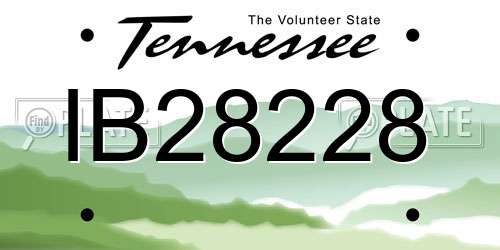 IB28228 Tennessee License Plate