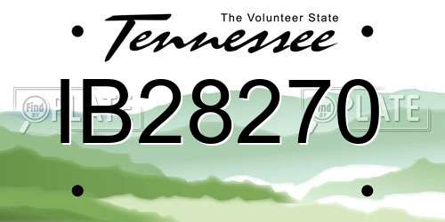 IB28270 Tennessee License Plate