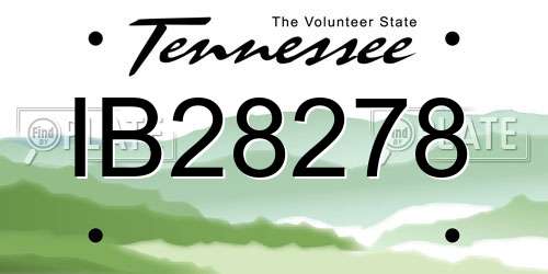 IB28278 Tennessee License Plate