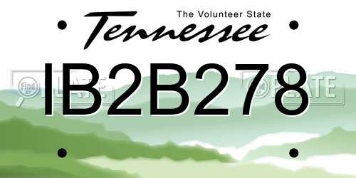 IB2B278 Tennessee License Plate