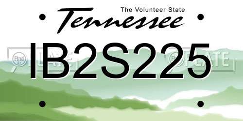 IB2S225 Tennessee License Plate
