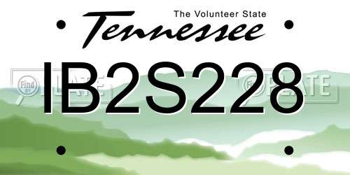 IB2S228 Tennessee License Plate